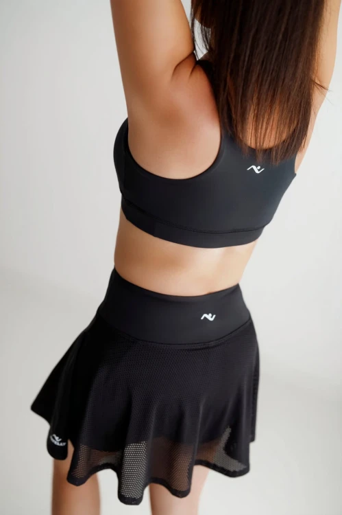 Spódniczka damska z getrami i siateczką ActiveMesh czarna - idealna do gry w tenis