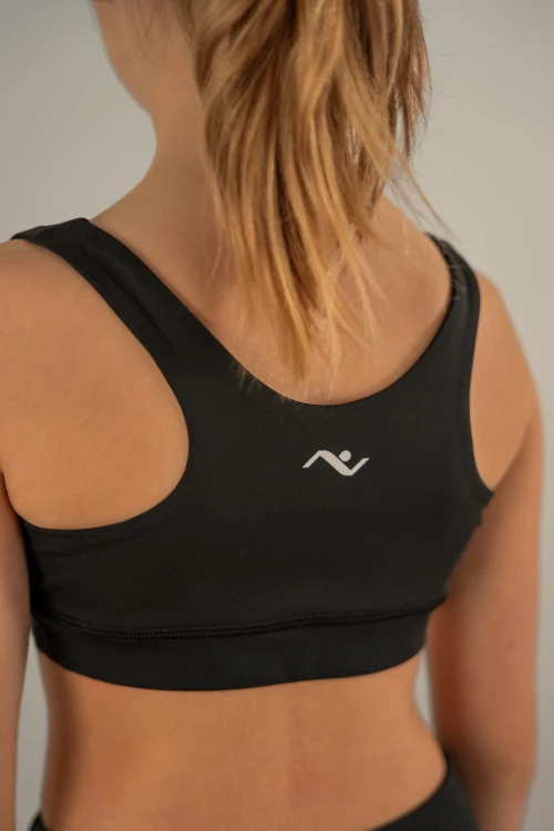 Top czarny dla dziewczynki Natelly - widok z tyłu