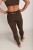 Legginsy damskie z przeszyciami ActiveGlow brązowe - modelka stoi tyłem