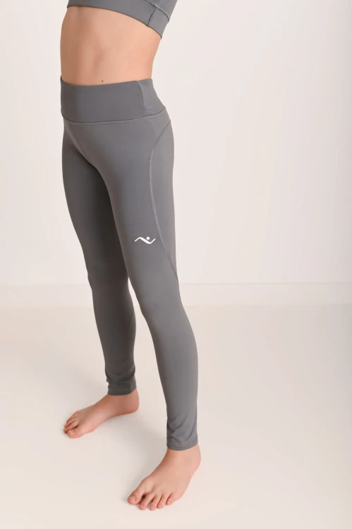 Legginsy dziewczęce z przeszyciami ActiveGlow szare - jakość premium