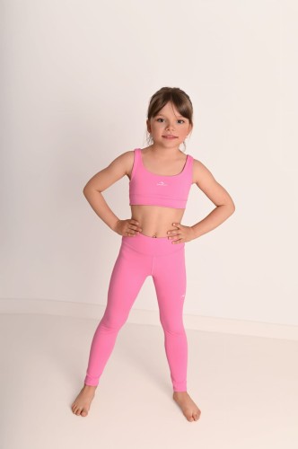 Wygodne różowe legginsy dla dziewczynki z przeszyciami ActiveGlow