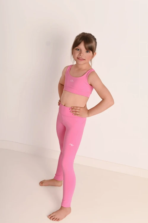 Komfortowe różowe legginsy dla dziewczynki Natelly
