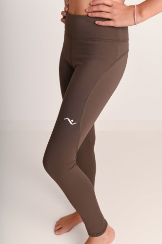 Wygodne brązowe legginsy dla dziewczynki z przeszyciami ActiveGlow