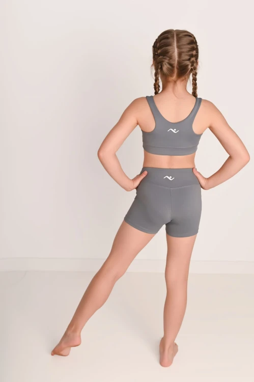 Szare szorty dziewczęce ActiveGlow z podwyższonym stanem