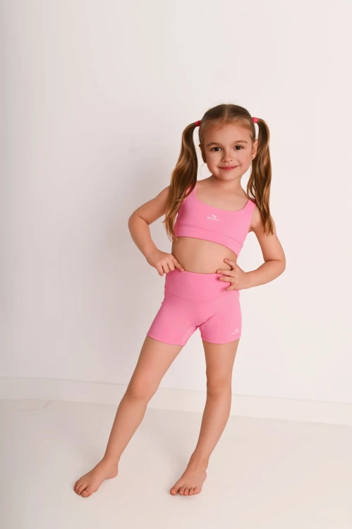 Wygodne szorty dziewczęce ActiveGlow różowe