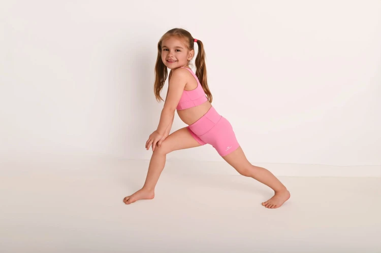 Szorty dziewczęce ActiveGlow różowe z podwyższonym stanem