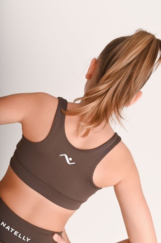 Wygodny top dziewczęcy ActiveGlow brązowy