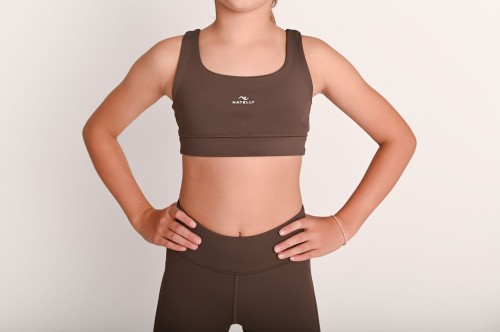 Wygodny brązowy top dziewczęcy ActiveGlow Natelly