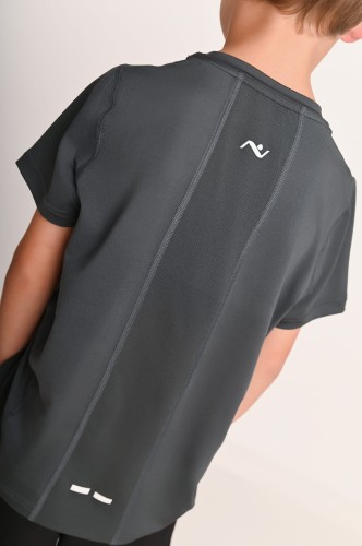 Szara koszulka dla chłopca z przeszyciami i odblaskiem Action