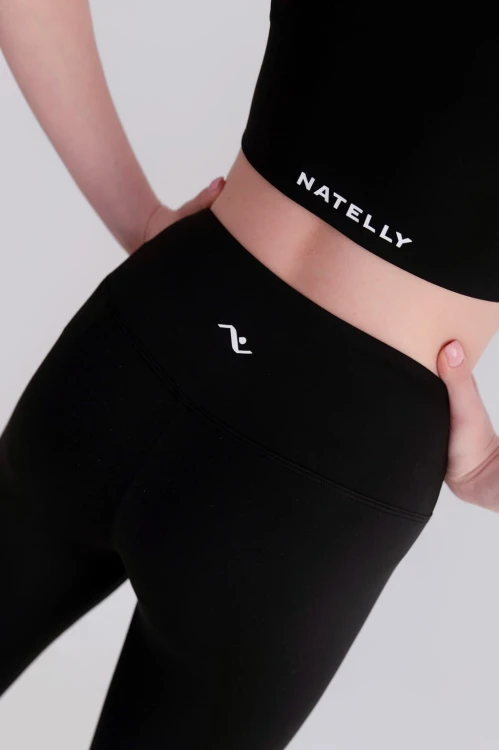 Legginsy damskie Horizon czarne - logo tył