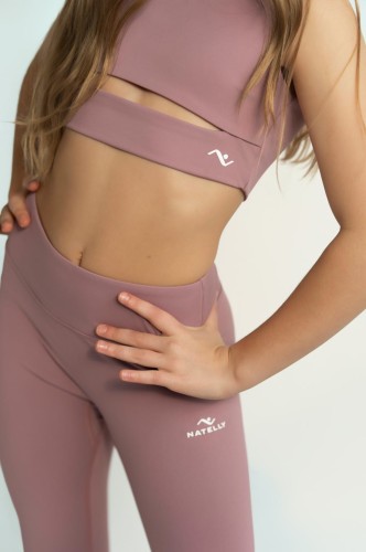 Top dziewczęcy Lumina brudny róż - przód