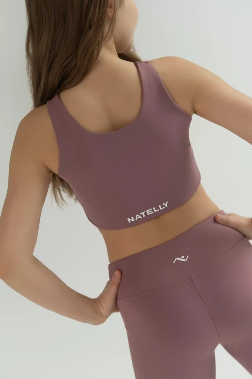 Top dziewczęcy Lumina brudny róż - tył