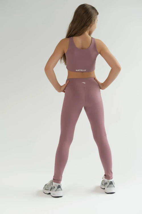 Legginsy dla dziewczynki Horizon brudny róż - tył