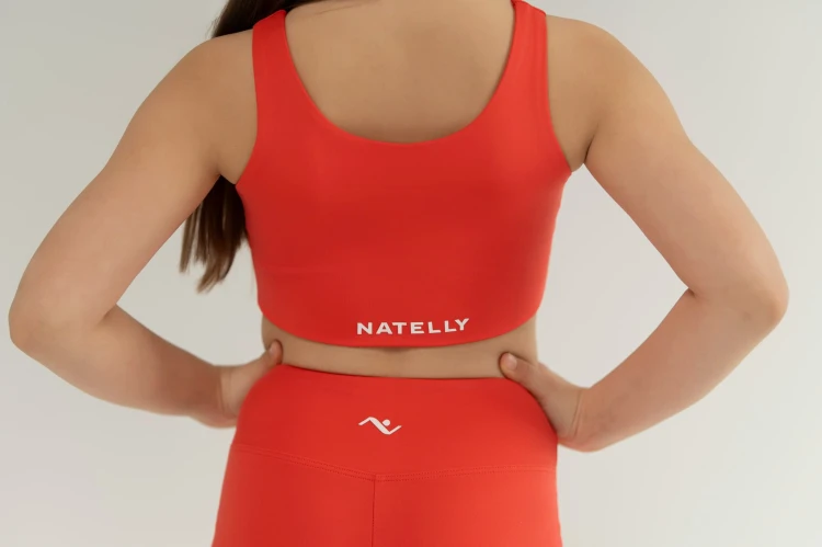 Top dziewczęcy Lumina czerwony - tył