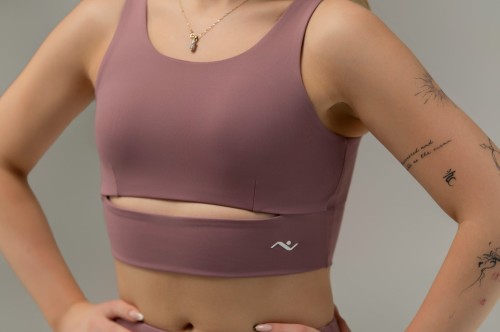 Top damski Lumina brudny róż - przód