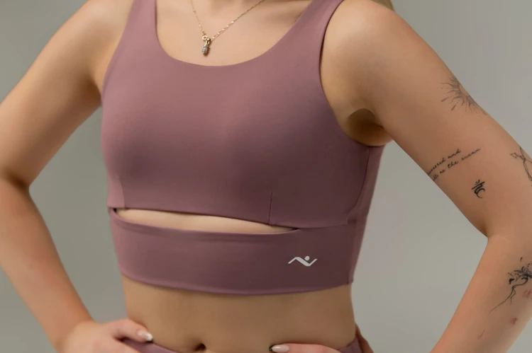 Top damski Lumina brudny róż - przód