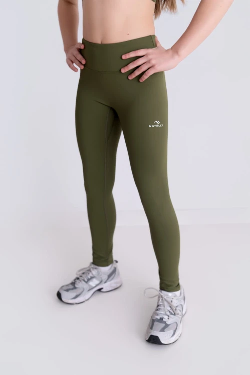 Legginsy dla dziewczynki Horizon zielony - przód