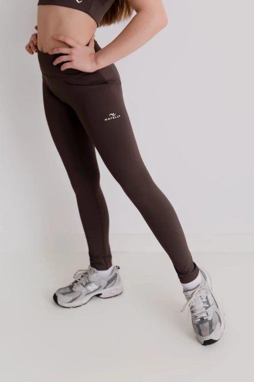 Legginsy dla dziewczynki Horizon brązowy - przód