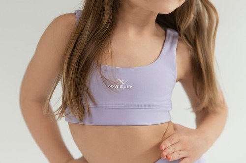 Top dziewczęcy ActiveGlow jasny fiolet - przód