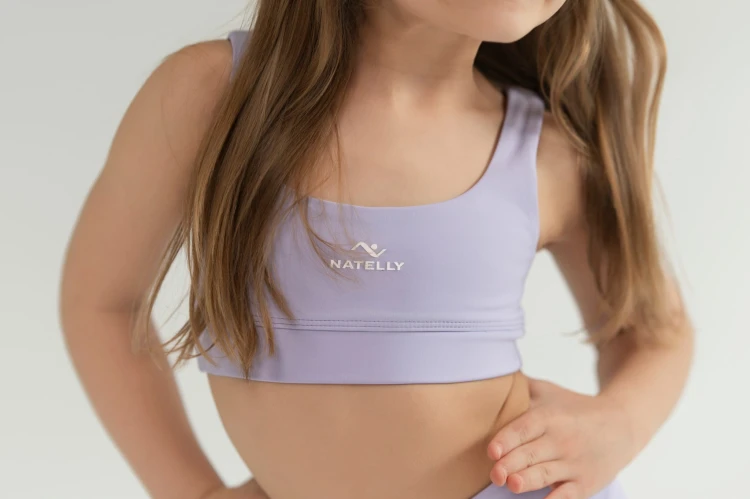 Top dziewczęcy ActiveGlow jasny fiolet - przód