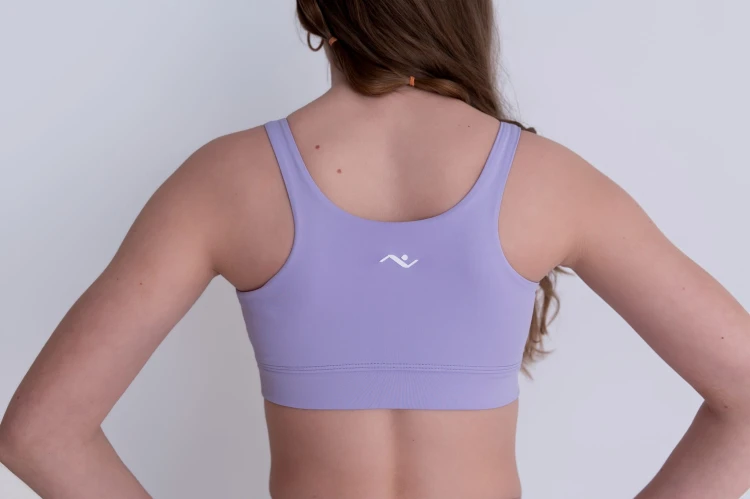 Top sportowy damski ActiveGlow jasny fiolet - tył