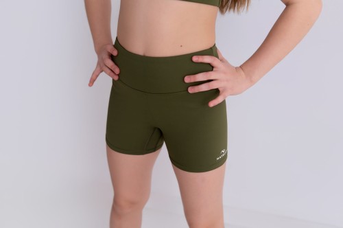 Szorty dziewczęce ActiveGlow zielony - przód