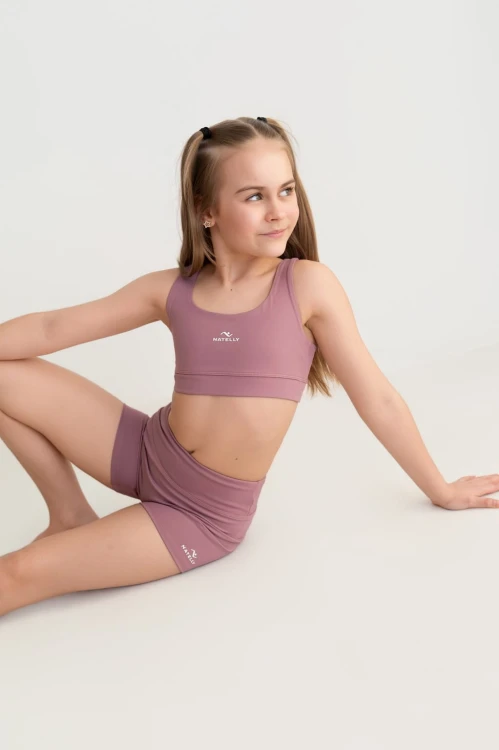 Szorty sportowe dziewczęce ActiveGlow brudny róż