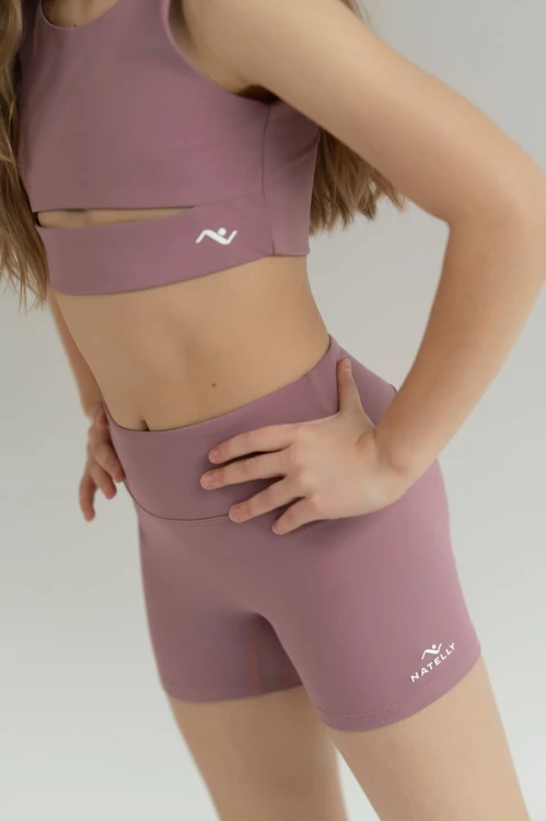 Szorty dziewczęce ActiveGlow brudny róż - przód