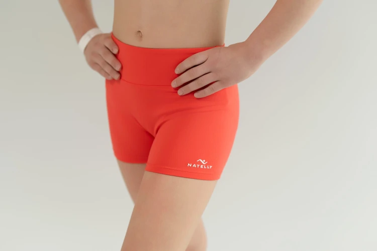 Szorty dziewczęce ActiveGlow czerwone - przód