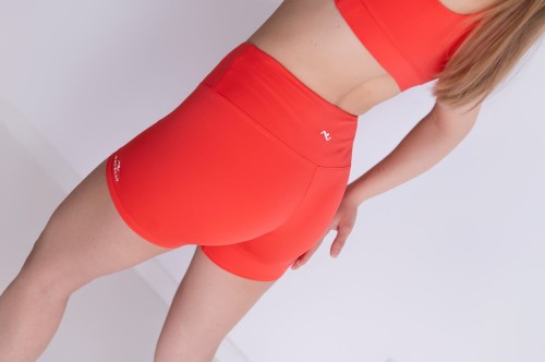 Szorty damskie ActiveGlow czerwone - bok